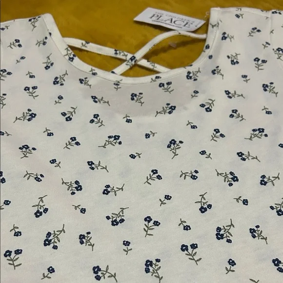 The Children's Place White Dress with Navy Floral Print - Picture 3 of 5